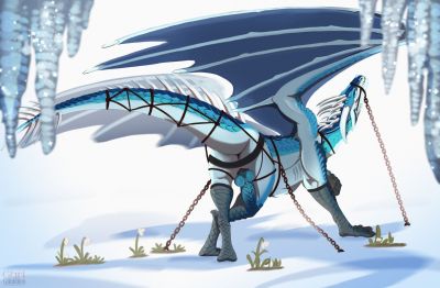 Blizzard Captured - Lingerie (Wings_of_Fire)
art by gartgalaktikon
Keywords: wings_of_fire;icewing;dragon;male;feral;solo;bondage;penis;presenting;lingerie;gartgalaktikon