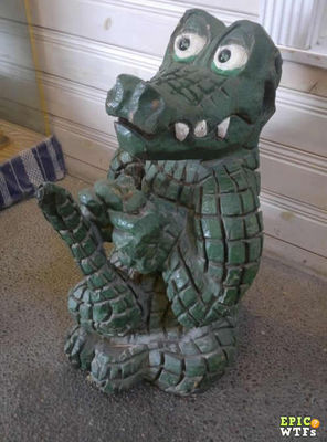 Gator Sculpture
unknown artist
Keywords: crocodilian;alligator;male;anthro;solo;penis;sculpture;humor