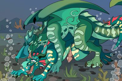 Sex With Turtle (Wings_of_Fire)
art by gdem
Keywords: wings_of_fire;seawing;turtle;dragon;male;feral;M/M;penis;from_behind;anal;gdem