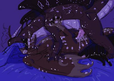 Morrowseer and Whirlpool (Wings_of_Fire)
art by glimmerspirals
Keywords: wings_of_fire;whirlpool;morrowseer;seawing;nightwing;dragon;male;feral;M/M;penis;missionary;anal;ejaculation;spooge;glimmerspirals