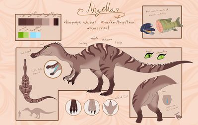 Nigella Baryonyx
art by gnagern
Keywords: dinosaur;theropod;baryonyx;female;feral;solo;cloaca;closeup;reference;gnagern