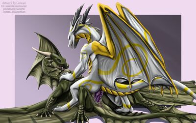 Ride The Dragon
art by gone46_nsfw
Keywords: dragon;dragoness;male;female;feral;M/F;penis;missionary;vaginal_penetration;spooge;gone46_nsfw