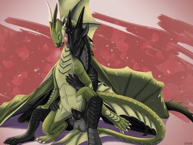 Soylong and Molrid
art by gone46_nsfw
Keywords: dragon;dragoness;male;female;feral;M/F;penis;reverse_cowgirl;vaginal_penetration;spooge;gone46_nsfw