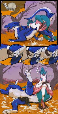 Double Trouble 2
art by GreedyGulo
Keywords: comic;dinosaur;theropod;raptor;dragon;male;feral;M/M;penis;from_behind;anal;internal;ejaculation;spooge;GreedyGulo