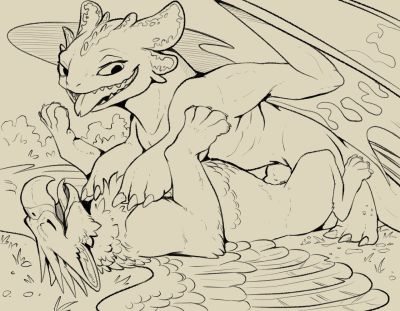 Fury and Gryphon
art by gryph000
Keywords: how_to_train_your_dragon;httyd;night_fury;gryphon;dragon;male;female;feral;M/F;penis;missionary;suggestive;gryph000