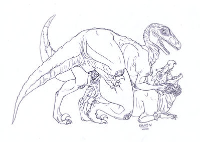 Sex With A Raptor
art by gwon
Keywords: dragon;dinosaur;theropod;raptor;deinonychus;male;feral;M/M;penis;from_behind;anal;gwon