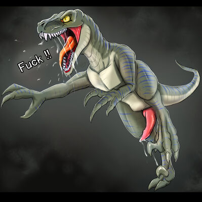 Angry Raptor
art by h56
Keywords: dinosaur;theropod;raptor;male;feral;solo;penis;spooge;h56
