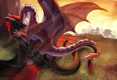 Under the Tree
art by halanari
Keywords: dragon;dragoness;male;female;feral;M/F;penis;cowgirl;vaginal_penetration;halanari