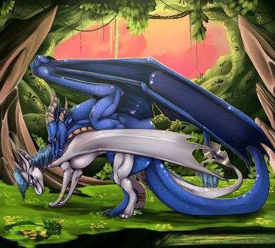 Dragons Having Sex
art by halopromise
Keywords: dragon;dragoness;male;female;feral;M/F;from_behind;halopromise