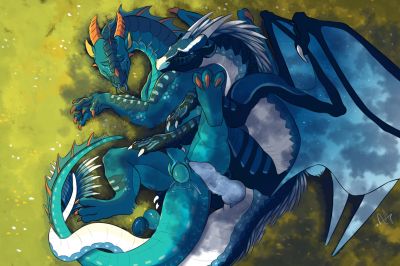 Lovebirds 3 (Wings_of_Fire)
art bhamham5y 
Keywords: wings_of_fire;nightwing;icewing;hybrid;seawing;dragon;dragoness;male;female;feral;M/F;penis;vagina;spoons;egg;oviposition;spooge;hamham5