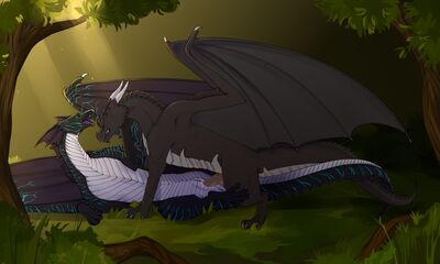 Forest Fun
art by hardpiecalzoneshark
Keywords: dragon;dragoness;male;female;feral;M/F;penis;missionary;vaginal_penetration;spooge;hardpiecalzoneshark