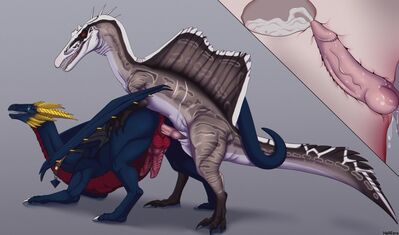 Spinosaur Mounting
art by hellezra
Keywords: dragon;dinosaur;theropod;spinosaurus;male;feral;M/M;penis;from_behind;anal;internal;ejaculation;spooge;hellezra