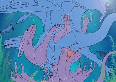 Undersea Romp
art by herpydragon and dirty_paws
Keywords: dragon;dragoness;male;female;feral;M/F;penis;missionary;vaginal_penetration;herpydragon;dirty_paws