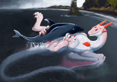 Dolphin and Dragon
art by herpydragon
Keywords: dragoness;cetacean;dolphin;male;female;feral;M/F;penis;missionary;vaginal_penetration;herpydragon