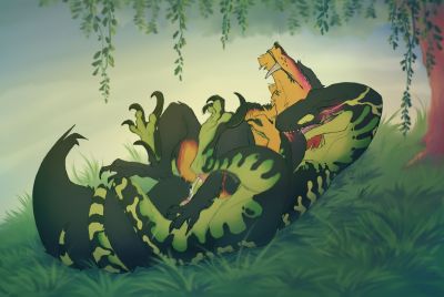 Under The Tree
art by HikolassKeenTheArtist
Keywords: dinosaur;theropod;raptor;furry;canine;male;female;feral;M/F;penis;reverse_cowgirl;vaginal_penetration;spooge;HikolassKeenTheArtist