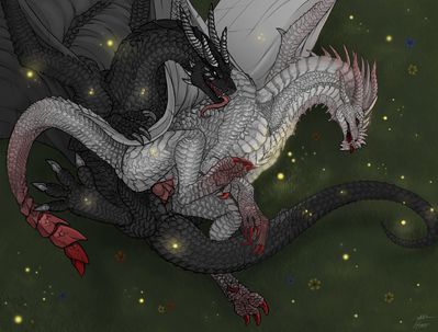 Dragons Spooning
art by hiromisu
Keywords: dragon;dragoness;male;female;feral;M/F;penis;spoons;vaginal_penetration;hiromisu