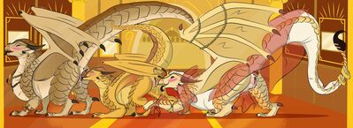 Royal Sandwings (Wings_of_Fire)
art by hirothedragon
Keywords: wings_of_fire;sandwing;thorn;sunny;princess_blaze;dragoness;female;feral;lesbian;threeway;oral;vagina;spooge;incest;hirothedragon