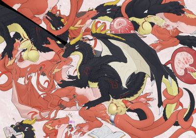 Nogard and Sonimad
art by horizon
Keywords: dragon;dragoness;male;female;feral;M/F;penis;vagina;missionary;vaginal_penetration;oral;internal;closeup;ejaculation;spooge;horizon