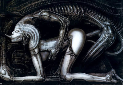 Xeno Lover
art by h_r_giger
Keywords: beast;alien;xenomorph;male;anthro;human;woman;female;M/F;penis;from_behind;h_r_giger