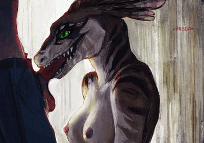 Raptor Oral Service
art by hriscia
Keywords: beast;dinosaur;theropod;raptor;female;anthro;breasts;human;man;male;M/F;penis;oral;hriscia