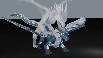 Icewing and Seawing Having Sex 1 (Wings_of_Fire)
art by hundredseas
Keywords: wings_of_fire;icewing;seawing;dragon;dragoness;male;female;feral;M/F;from_behind;suggestive;cgi;hundredseas