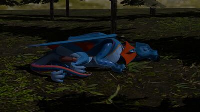 Sleepy Rainwing 2 (Wings_of_Fire)
art by hundredseas
Keywords: wings_of_fire;rainwing;dragon;male;feral;solo;penis;cgi;hundredseas