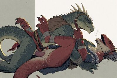 Lizardman Breeding
art by hyperion
Keywords: lizardman;male;female;anthro;M/F;penis;missionary;cloacal_penetration;spooge;hyperion