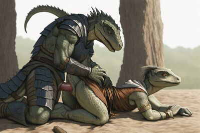 Lizardman Sex
art by hyperion
Keywords: lizardman;male;female;anthro;M/F;penis;from_behind;cloacal_penetration;hyperion