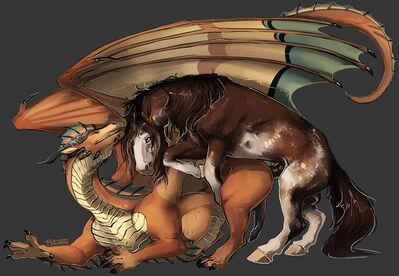 Br0nze and Threis
art by i-psilone
Keywords: dragon;furry;equine;horse;male;feral;M/M;penis;from_behind;anal;i-psilone