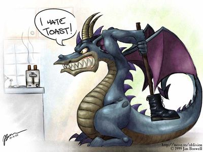 I Hate Toast
jim_boswell
Keywords: dragon;feral;solo;humor;non-adult;jim_boswell