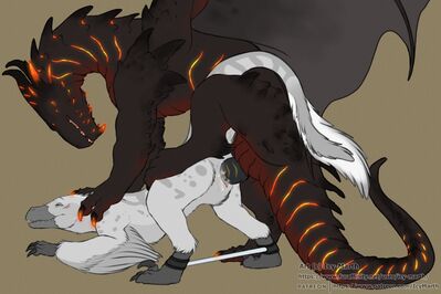 Raptor Mounted
art by icy-marth
Keywords: dragon;dinosaur;theropod;raptor;male;female;feral;M/F;bondage;penis;from_behind;vaginal_penetration;spooge;icy-marth
