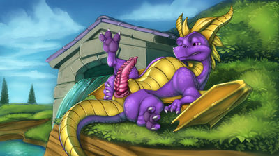 Spyro
art by jackrow
Keywords: videogame;spyro_the_dragon;dragon;spyro;male;anthro;solo;penis;jackrow