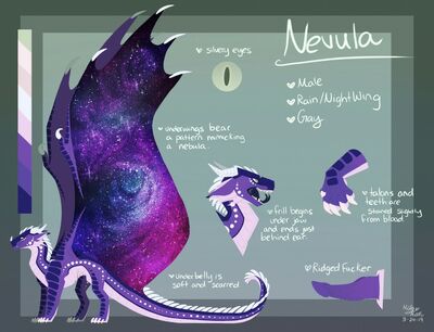 Nevula Reference (Wings_of_Fire)
art by jayedream
Keywords: wings_of_fire;nightwing;rainwing;hybrid;dragon;male;feral;solo;penis;closeup;reference;jayedream