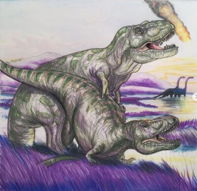 Tyrannosaurs Mating
art by jeremy_ennis
Keywords: dinosaur;theropod;tyrannosaurus_rex;trex;male;female;feral;M/F;from_behind;suggestive;jeremy_ennis