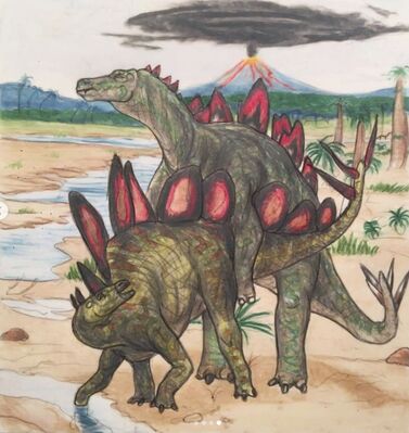 Stegosaurs Mating
art by jeremy_ennis
Keywords: dinosaur;stegosaurus;male;female;feral;M/F;from_behind;suggestive;jeremy_ennis
