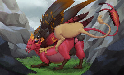 Gryphon Sex
art by jotun22
Keywords: gryphon;male;female;feral;M/F;penis;from_behind;vaginal_penetration;jotun22