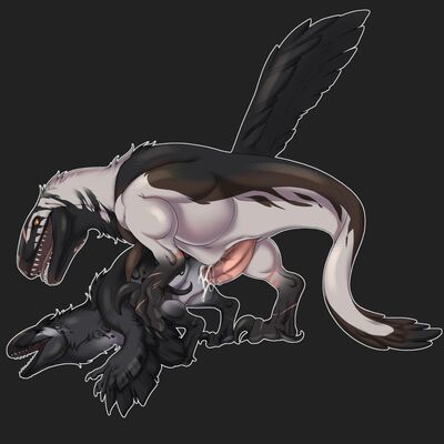 Utahraptors Mating
art by kaitoharo99
Keywords: dinosaur;theropod;raptor;utahraptor;male;female;feral;M/F;penis;from_behind;cloacal_penetration;spooge;kaitoharo99