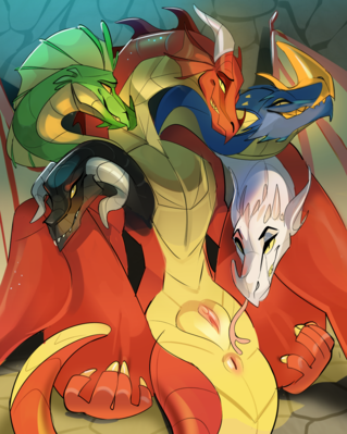 Tiamat
art by kanoodlebin
Keywords: dungeons_and_dragons;dragoness;hydra;tiamat;female;feral;solo;vagina;kanoodlebin