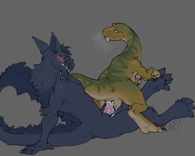 Asanthri and Kilo
art by kaptcha or benji
Keywords: dragon;dinosaur;theropod;raptor;male;female;feral;M/F;penis;reverse_cowgirl;cloacal_penetration;spooge;kaptcha;benji