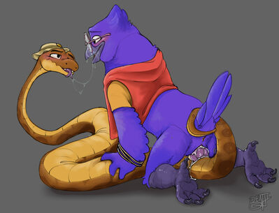 Mr_Snake and Doom
art by kaptcha and benji
Keywords: cartoon;the_bad_guys;snake;avian;bird;mr_snake;doom;male;female;feral;anthro;M/F;penis;cowgirl;cloacal_penetration;spooge;kaptcha;benji