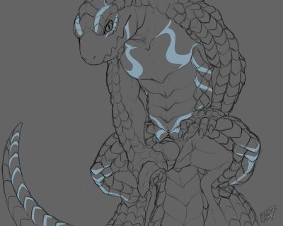 Lizardman
art by kaptcha or benji
Keywords: lizardman;male;anthro;solo;penis;masturbation;kaptcha;benji