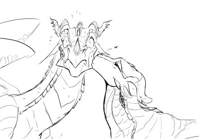 Asha and Kestrel 4 (Wings_of_Fire)
art by kat2nite
Keywords: wings_of_fire;skywing;mudwing;asha;kestrel;dragoness;female;feral;lesbian;suggestive;humor;kat2nite