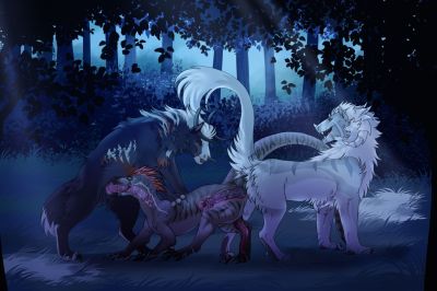 Raptor in the Middle
art by keshafizzy
Keywords: dragon;felkin;dinosaur;theropod;raptor;male;feral;M/M;threeway;spitroast;penis;from_behind;oral;anal;internal;ejaculation;spooge;keshafizzy