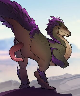Seikret
art by ket-dawnatsunset
Keywords: videogame;monster_hunter;seikret;dinosaur;theropod;raptor;male;feral;solo;penis;ket-dawnatsunset