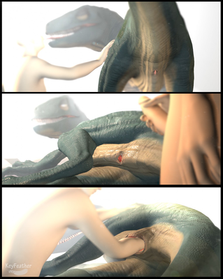 Raptor Sex Teaser
art by keyfeather
Keywords: beast;dinosaur;theropod;raptor;female;feral;human;man;male;M/F;penis;cloaca;fisting;cloacal_penetration;cgi;keyfeather