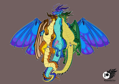 Filled Silkwings (Wings_of_Fire)
art by KhaoticInterests
Keywords: wings_of_fire;silkwing;dragon;dragoness;male;female;feral;M/F;threeway;penis;vagina;spooge;suggestive;KhaoticInterests