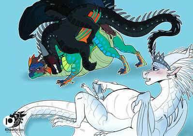 Intertribal Relationships (Wings_of_Fire)
art by khaoticinterests
Keywords: wings_of_fire;rainwing;nightwing;icewing;dragon;dragoness;male;female;feral;M/F;penis;vagina;from_behind;solo;dildo;masturbation;vaginal_penetration;spooge;khaoticinterests