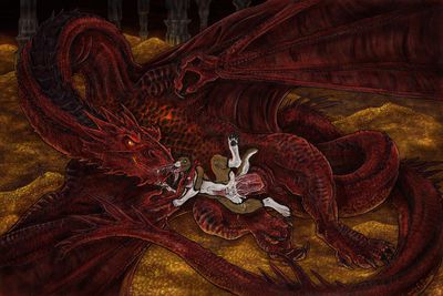 Smaug's Treasure
art by killveous
Keywords: lord_of_the_rings;lotr;smaug;dragon;wyvern;feral;furry;canine;dog;anthro;male;M/M;penis;spoons;anal;spooge;hoard;killveous