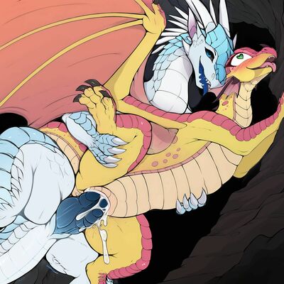 Winter Spooning Kinkajou (Wings_of_Fire)
art by koboldcollector
Keywords: wings_of_fire;icewing;rainwing;winter;kinkajou;dragon;dragoness;male;female;feral;M/F;penis;spoons;vaginal_penetration;spooge;koboldcollector