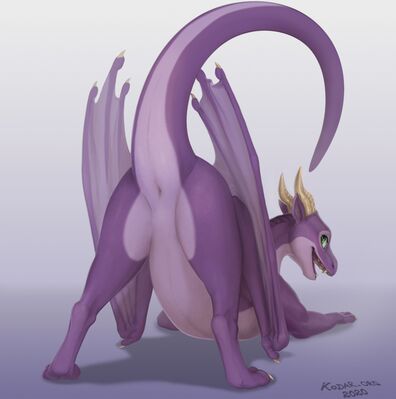 Purple Tease
art by kodardragon
Keywords: dragoness;female;feral;solo;cloaca;presenting;kodardragon